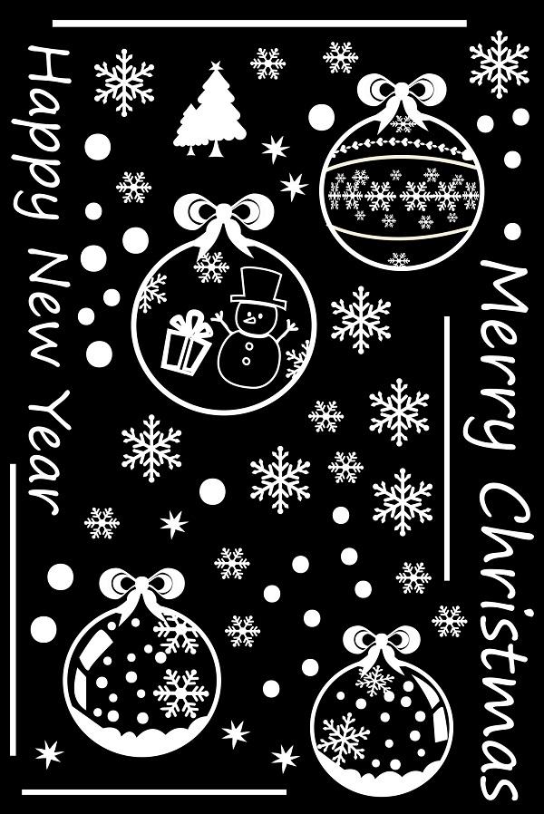 Decal dán tường Quả cầu đêm noel 2 (nền trắng đục )