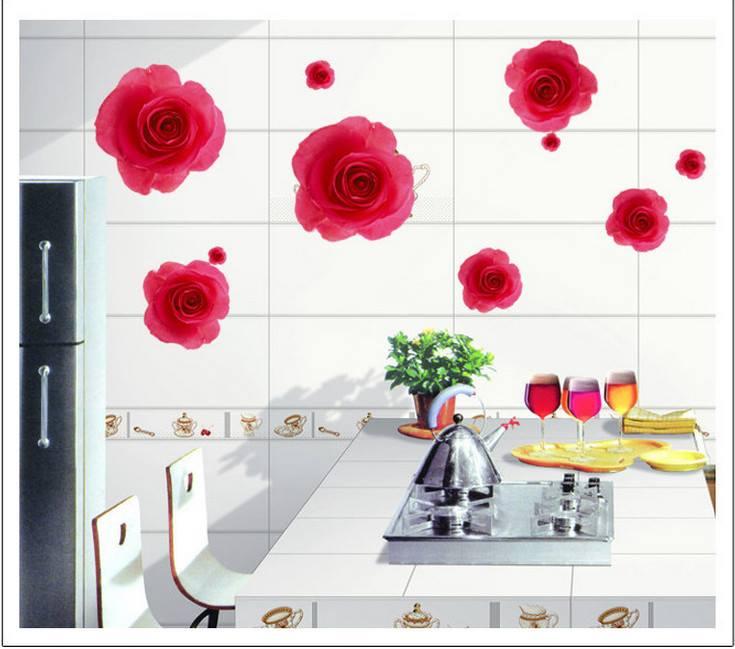 Decal hoa hồng đỏ tạo cảm giác 3D
