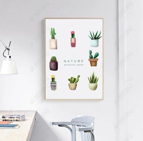 Tranh treo tường lá xanh 2