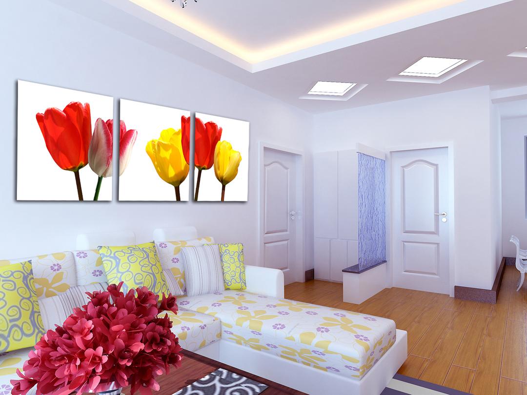 Tranh treo tường hoa tulip đa sắc