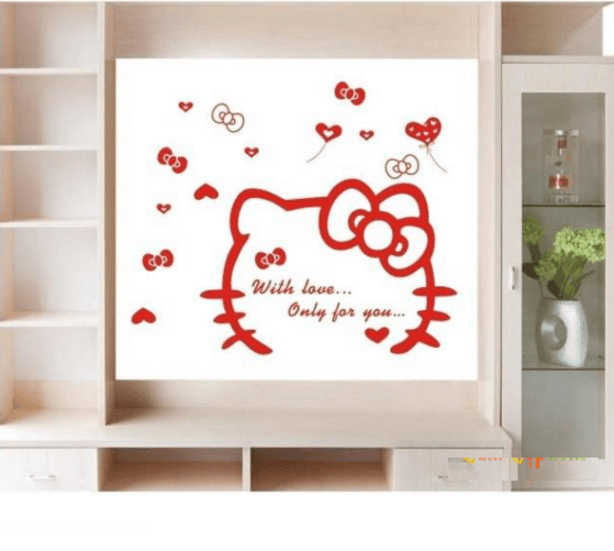 Decal dán tường Kitty kute hình lớn đủ màu