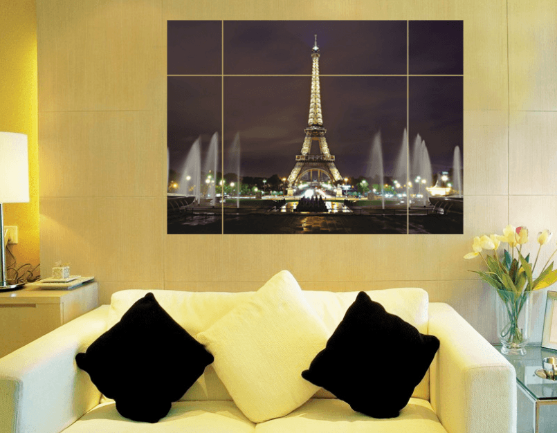 Decal tranh thành phố Paris về đêm 