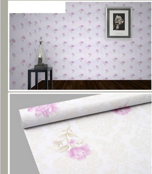 Giấy decal cuộn hoa mẫu đơn tím
