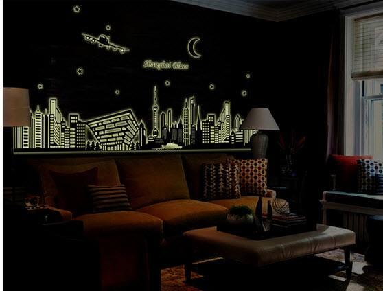 Decal dán tường thượng Hải dạ quang