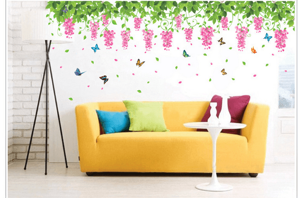 Decal dán tường giàn hoa tigon to 2