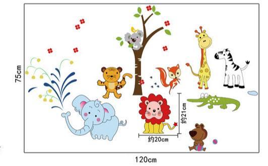 Decal dán tường vườn thú 12