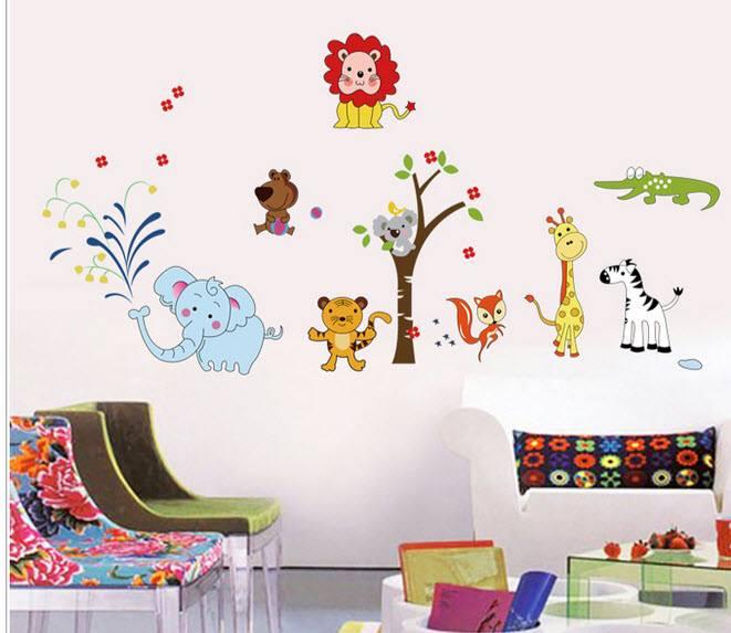 Decal dán tường vườn thú 12