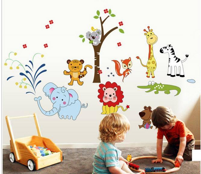Decal dán tường vườn thú 12