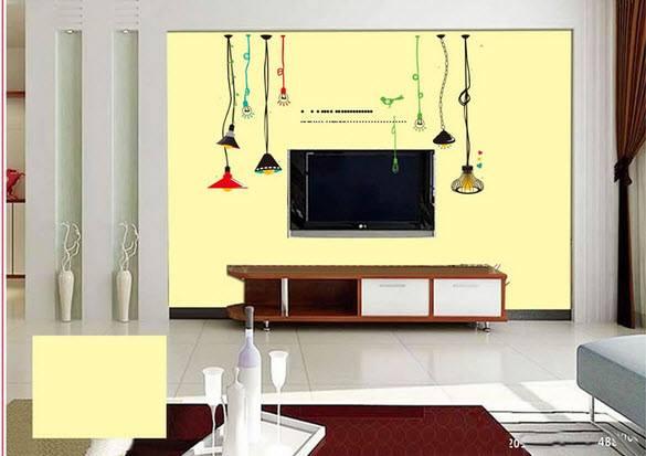 Decal dán tường chùm đèn đủ màu