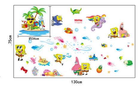 Decal dán tường bọt biển SpongeBob vui nhộn