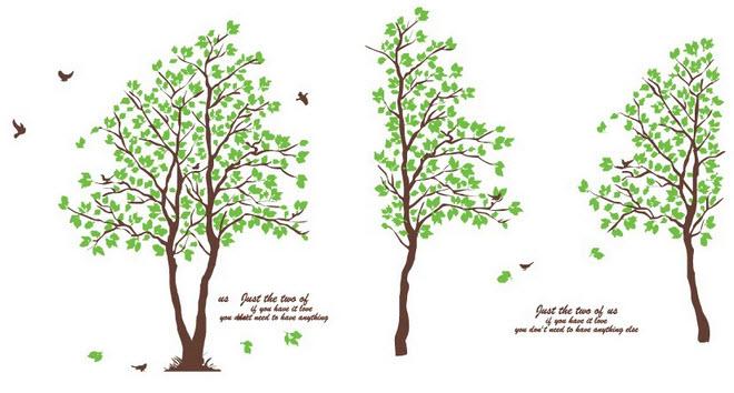 Decal dán tường cây dán 6 kiểu