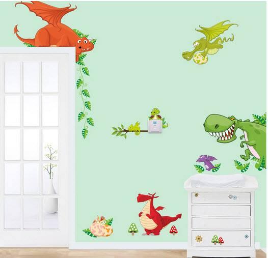 Decal dán tường đảo khủng long hiệu Zooyoo