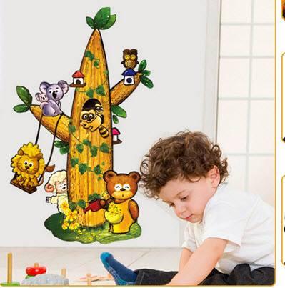 Decal dán tường cây nhà gấu