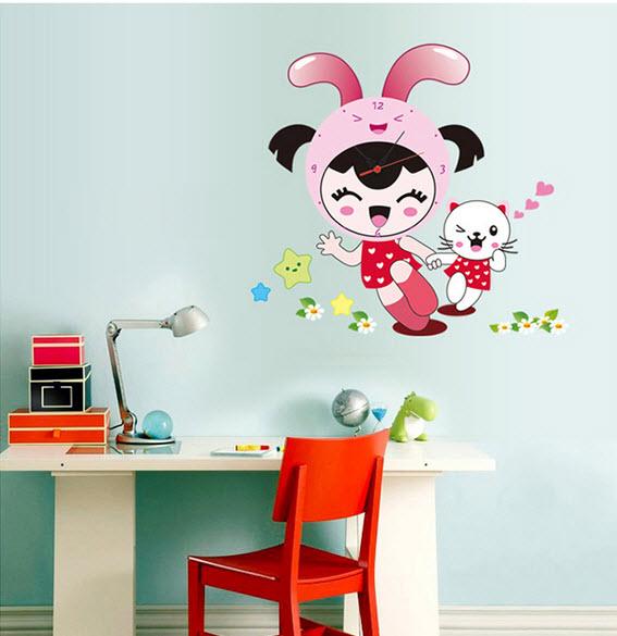 Đồng hồ bé thỏ hồng