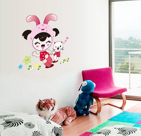 Đồng hồ bé thỏ hồng