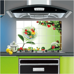 Decal dán bếp trái cây to 2 (không có viền ô vuông )