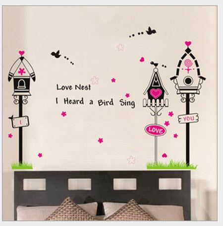 Decal dán tường tổ chim tình yêu