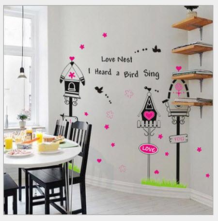 Decal dán tường tổ chim tình yêu
