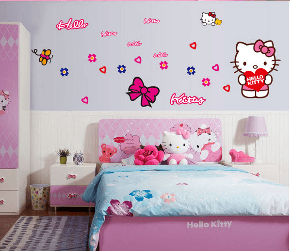 Giấy decal dán tường Hello Kitty 1