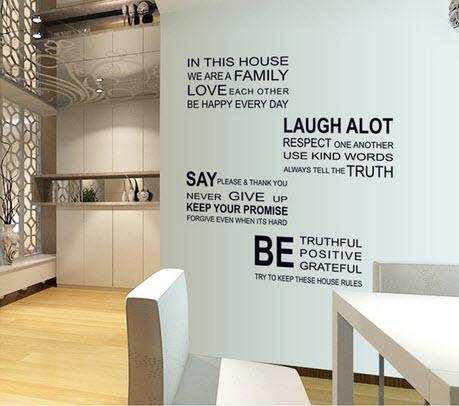 Giấy decal dán tường chữ trắng đen (In This house)