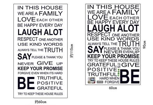 Giấy decal dán tường chữ trắng đen (In This house)