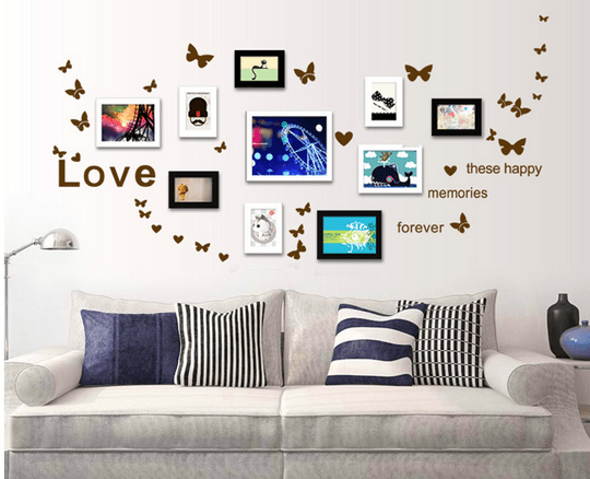 Decal bướm chữ love các màu