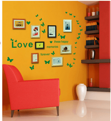 Decal bướm chữ love các màu