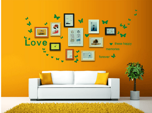 Decal bướm chữ love các màu