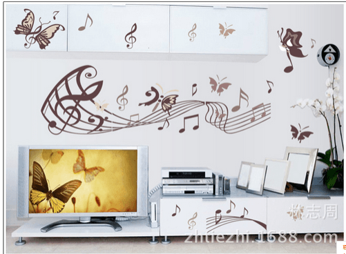 Decal Nhạc và bướm nâu