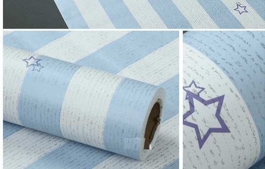Giấy Decal cuộn sọc sao xanh