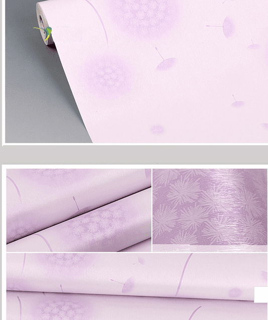 Decal cuộn hoa bồ công anh tím