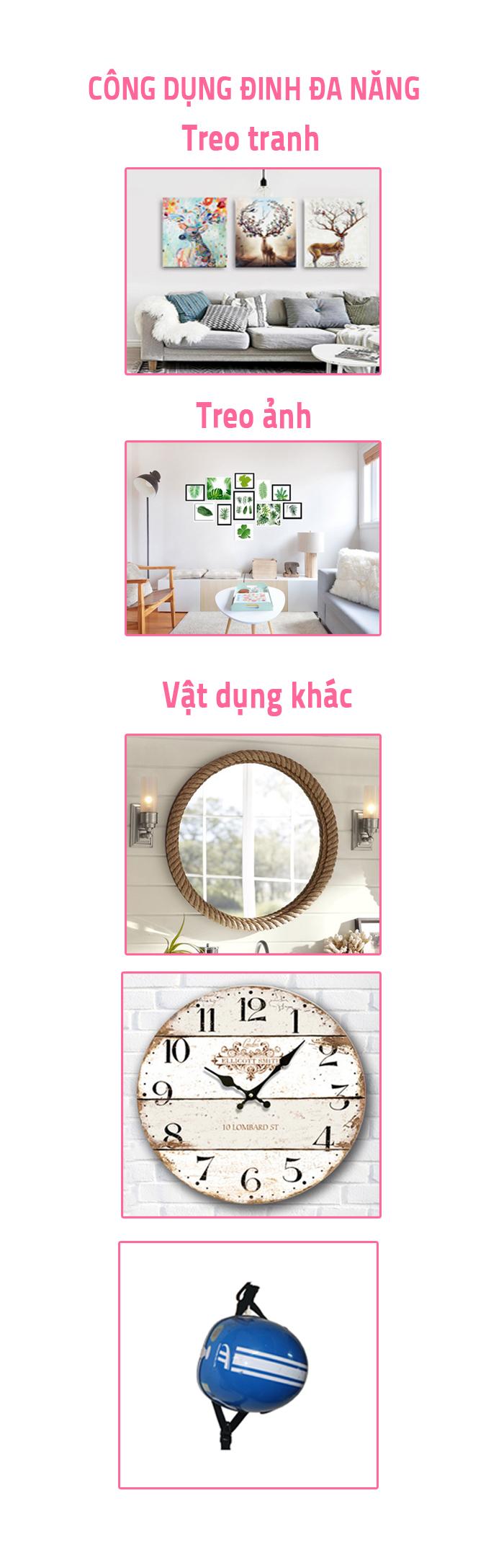 Đinh đa năng chịu lực không cần khoan tường