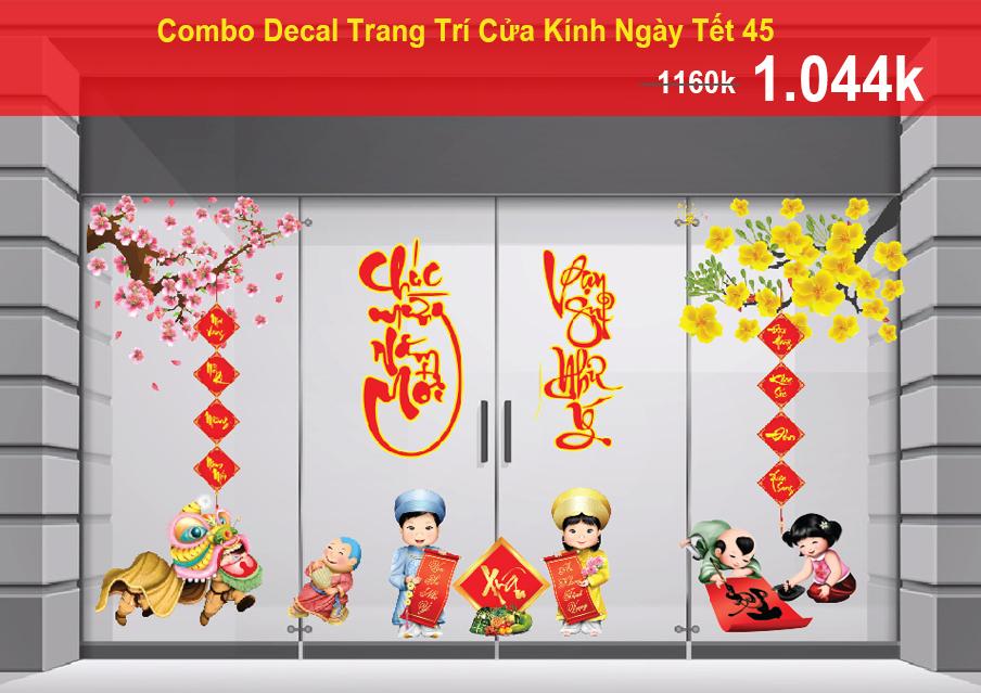 Giảm đến 50% decal combo trang trí Tết khi đặt hàng Website