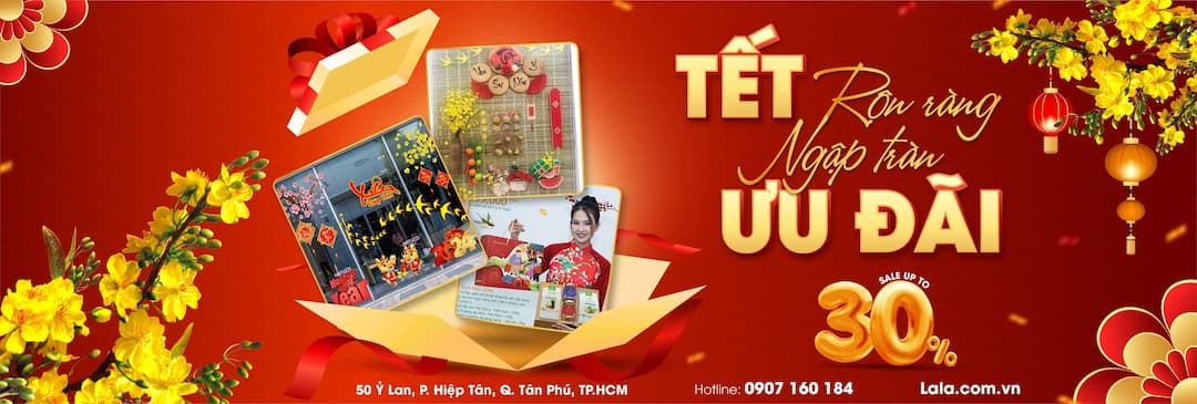 Lala Shop chuyên bán quạt giấy đỏ trang trí Tết giá rẻ siêu đẹp ở TpHCM