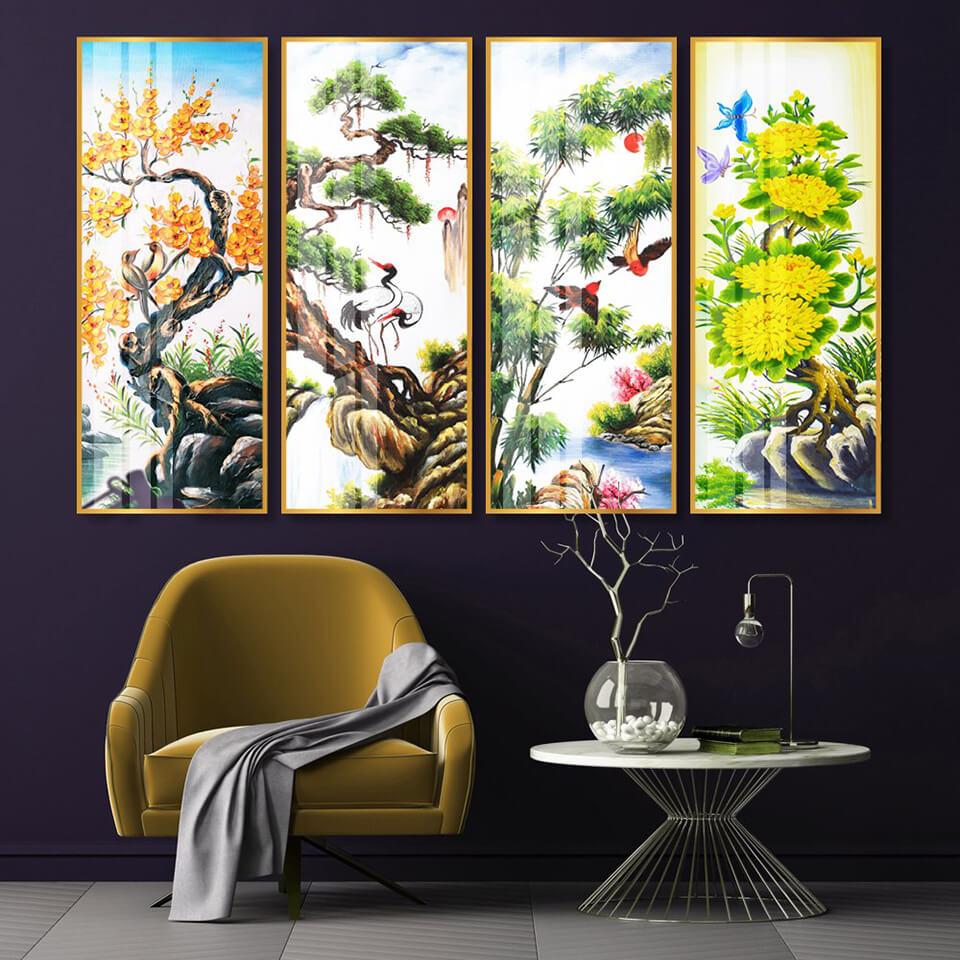 Ý nghĩa tranh tứ quý là gì và cách treo bộ tranh tứ quý theo phong thủy gia chủ