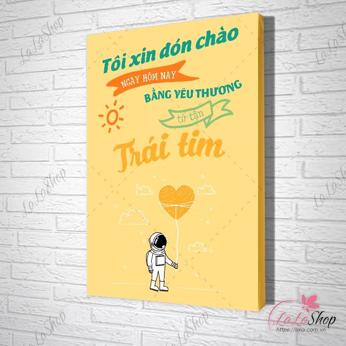 Tranh văn phòng tôi xin đón chào ngày hôm nay bằng yêu thương