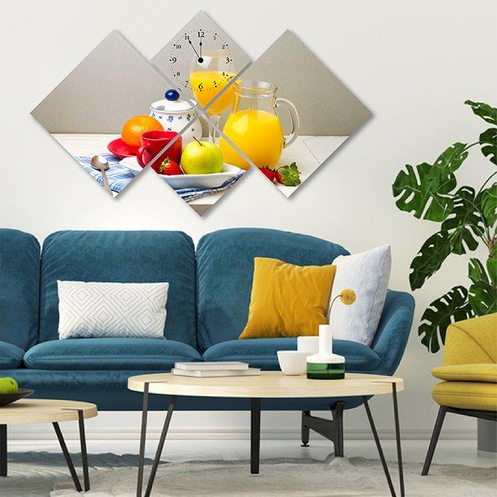 Tranh đồng hồ trái cây cách điệu
