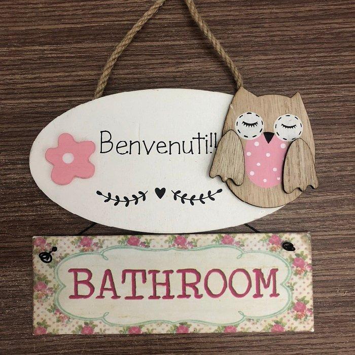 Bảng treo cú mèo Bathroom 3