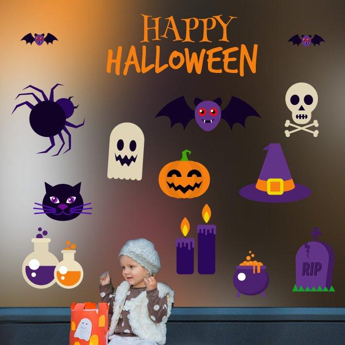 Decal Trang Trí Halloween Rùng Rợn Combo 2