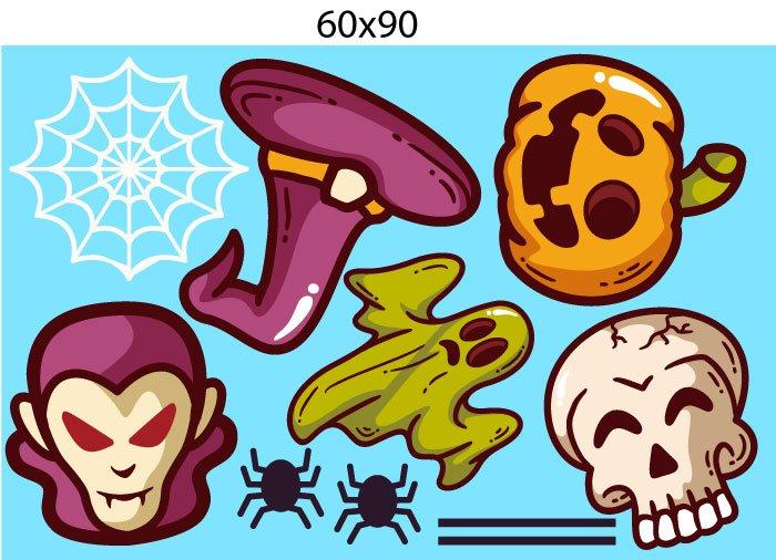 Decal Trang Trí Halloween Rùng Rợn Combo 3