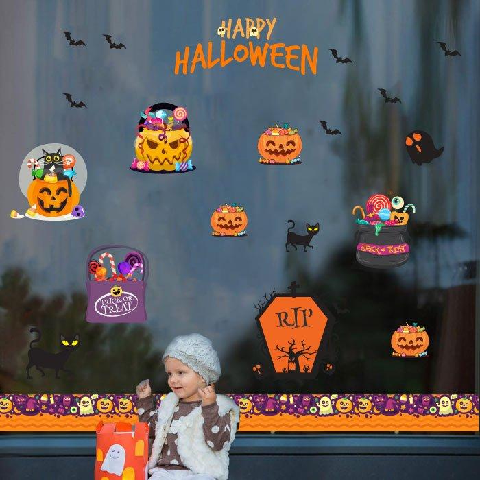 Decal Trang Trí Halloween Rùng Rợn Combo 4