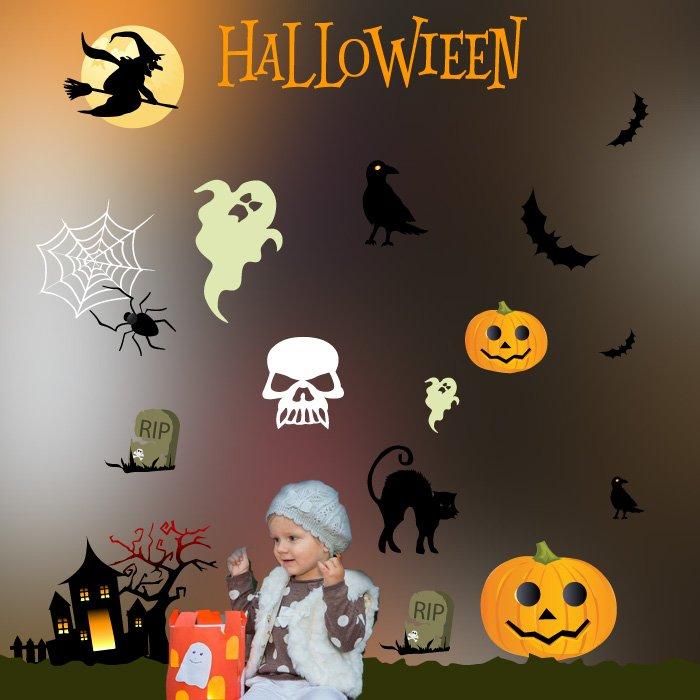 Decal Trang Trí Halloween Rùng Rợn Combo 10