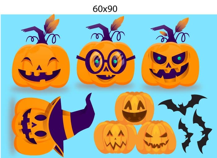 Decal Trang Trí Halloween Rùng Rợn Combo 6