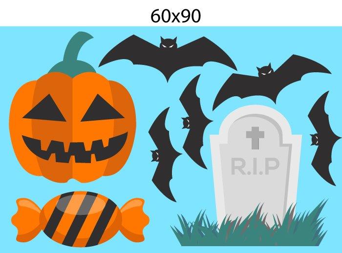 Decal Trang Trí Halloween Rùng Rợn Combo 7