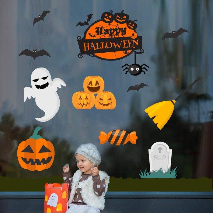 Decal Trang Trí Halloween Rùng Rợn Combo 7