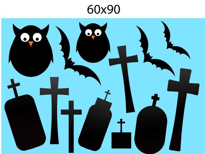 Decal Trang Trí Halloween Rùng Rợn Combo 8