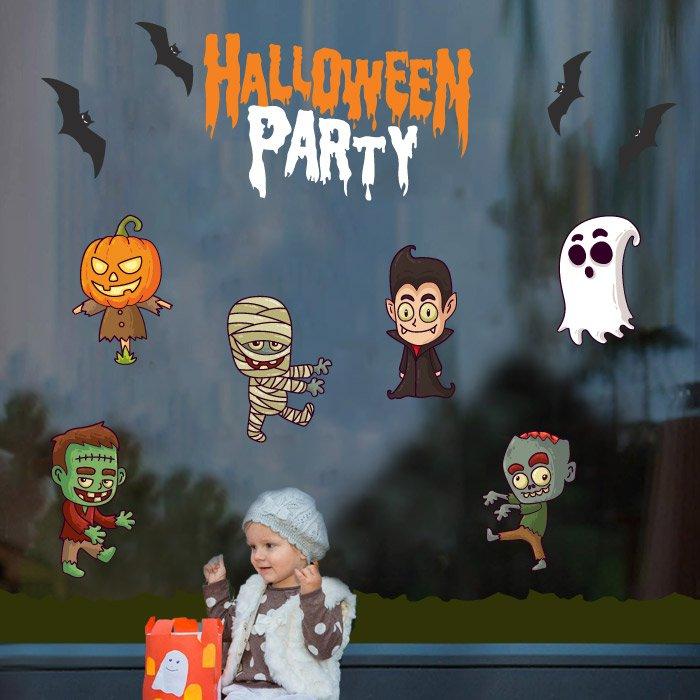 Decal Trang Trí Halloween Rùng Rợn Combo 9