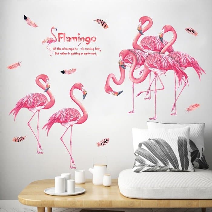 Decal dán tường đàn hồng hạc