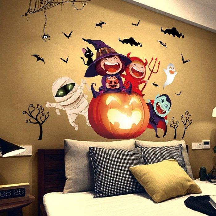 Decal dán tường halloween bí ngô đáng yêu