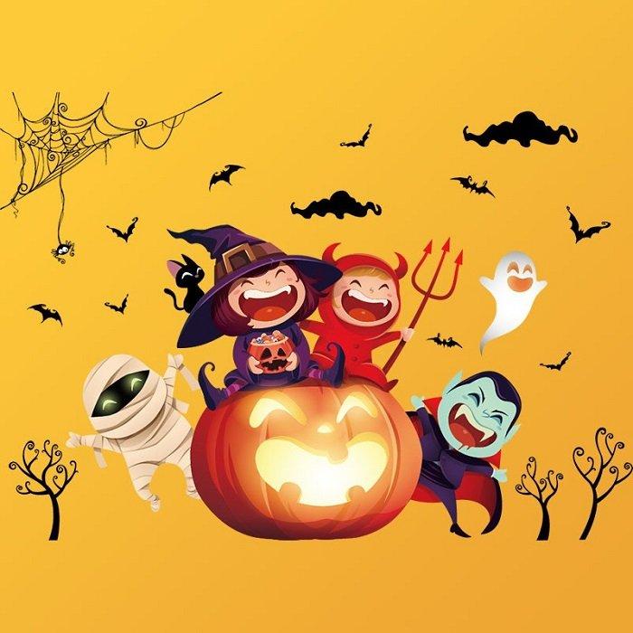 Decal dán tường halloween bí ngô đáng yêu